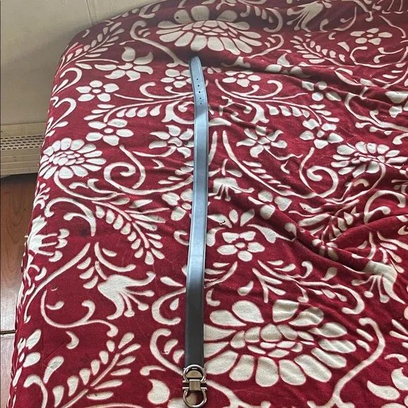 Salvatore Ferragamo Black Belt with Silver Clasp
